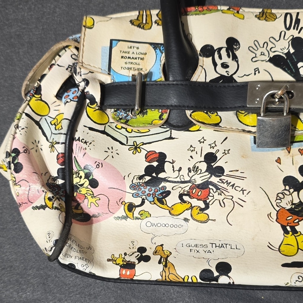 Accessory Innovations Disney Mickey Minnie Pluto Comic Print Medium Handbag - Picture 2 of 13